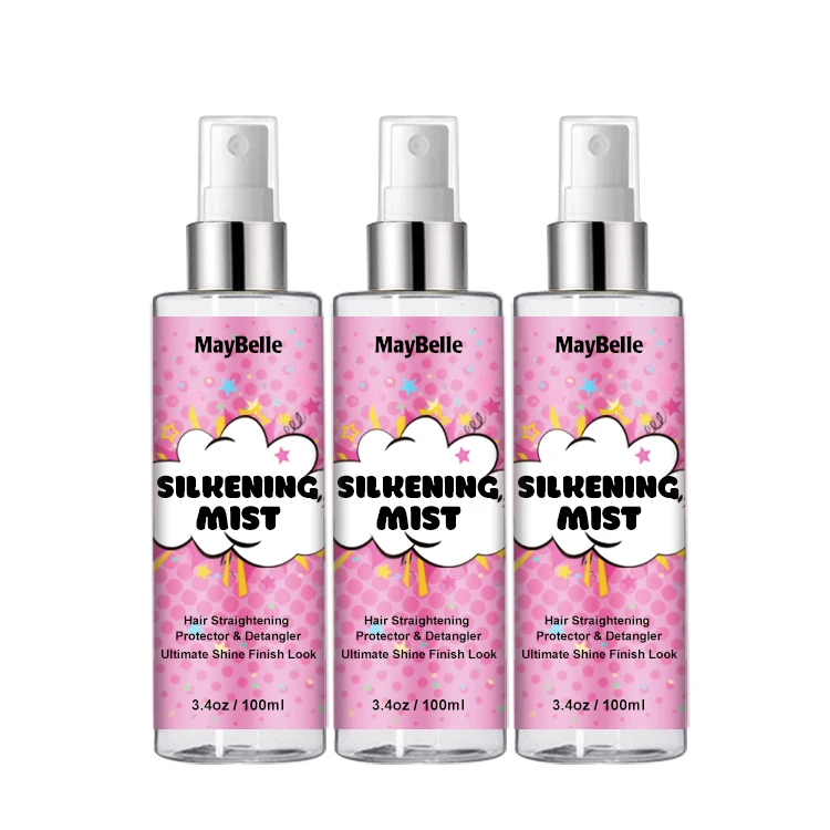 

Private Label Scented Oil Based Silkening Mist Spray With Heat Protectant Weightless Hair Shine Spray