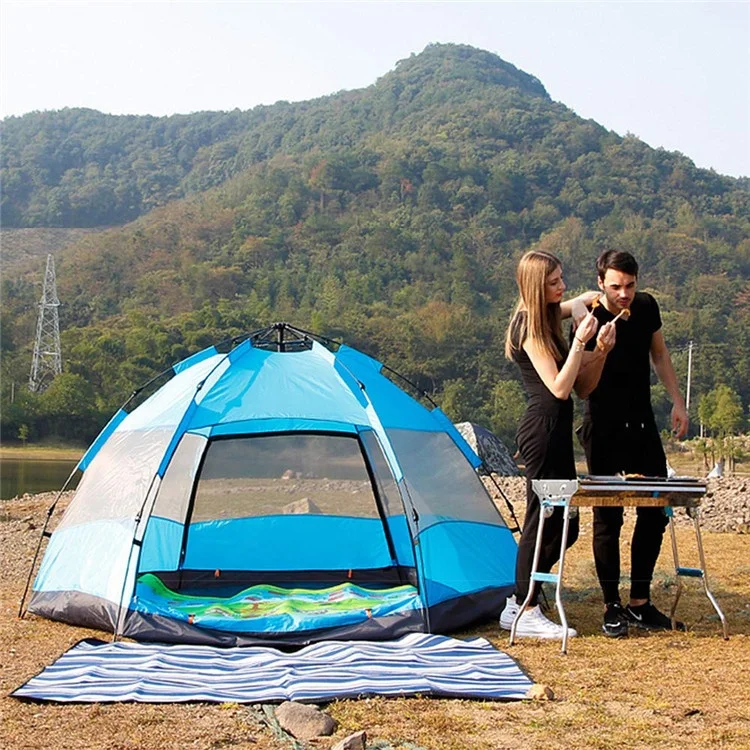 

Outdoor 3-5 people camping against rainstorm thickening tent equipment, Blue,orange