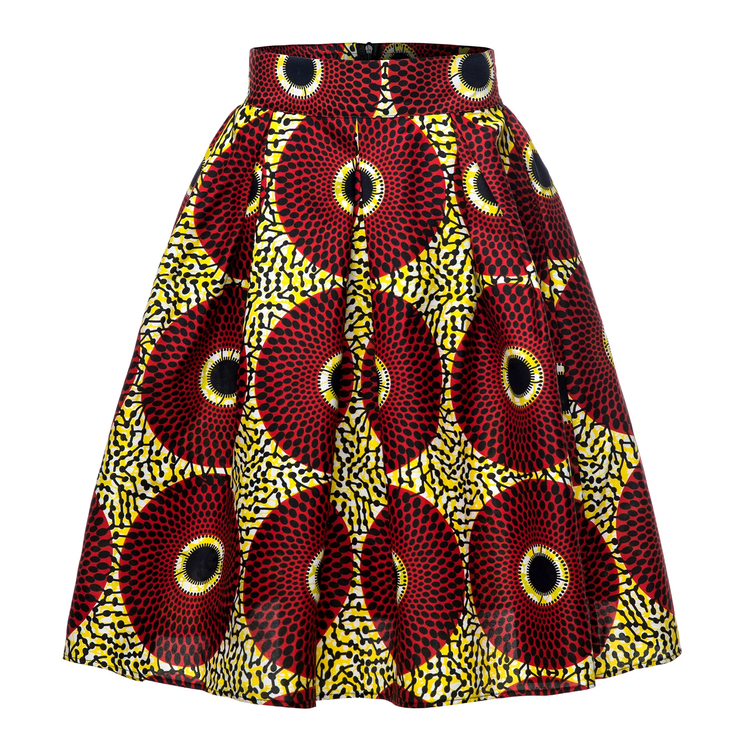 

ZH099 Stylish African Kitenge Print Design Long Skirt Women Casual Skirt For Dating, Multi as pictures or as customization