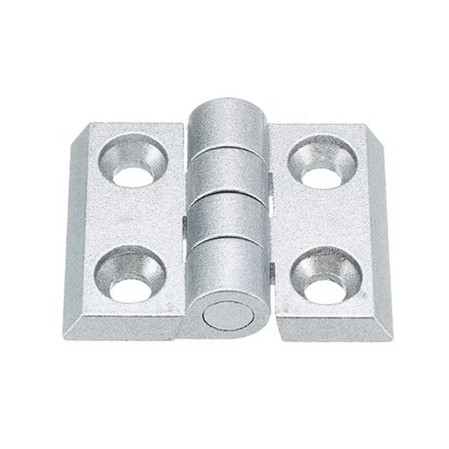 Industrial Silver Zinc Alloy Hinges 30*30 Aluminum Profile Door Cabinet 30*24mm Hole Spacing for Workshop Warehouse Furniture