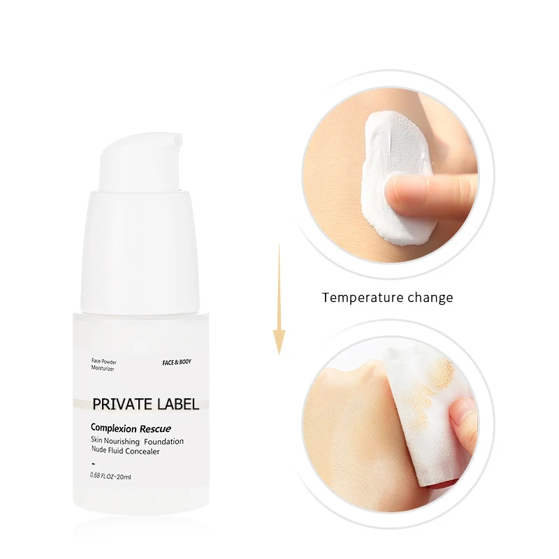 

New Arrivals Temperature Color Changing Foundation Cream OEM Private Label 20ml