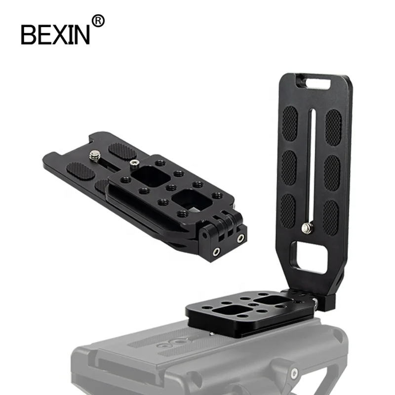 

BEXIN newish factory wholesale tripod ball head L plate camera quick release plate camear L type plate for dslr camera tripod, Black