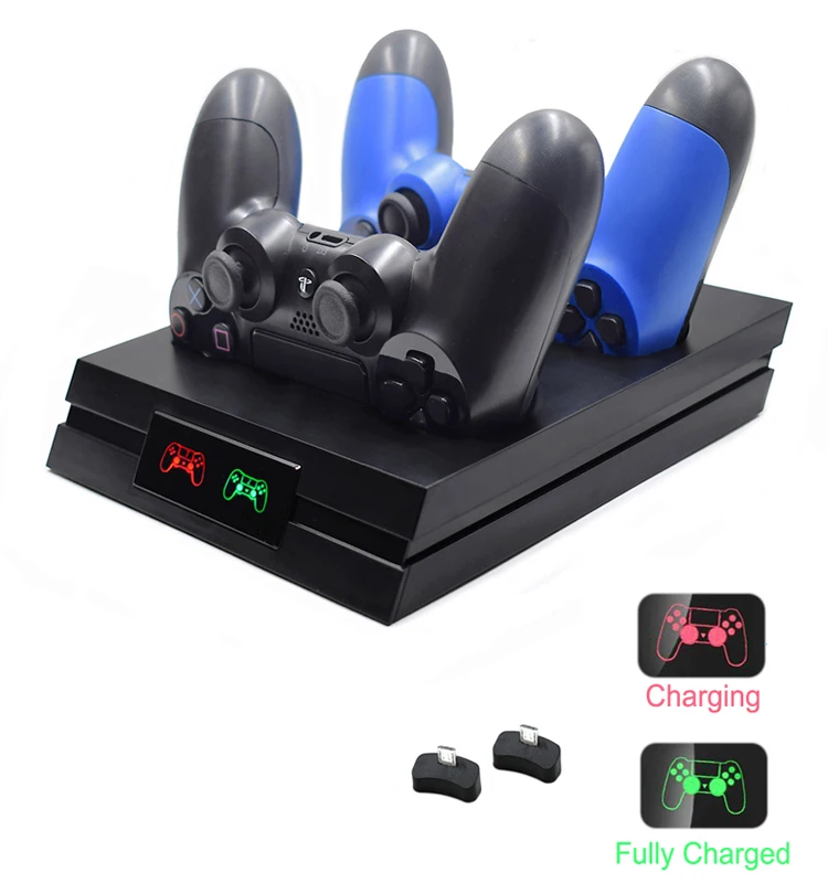 

Hot selling PS4 Console Charger Dock LED Dual USB Charging Stand Station for Playstation 4 PS4 Slim Pro Controller