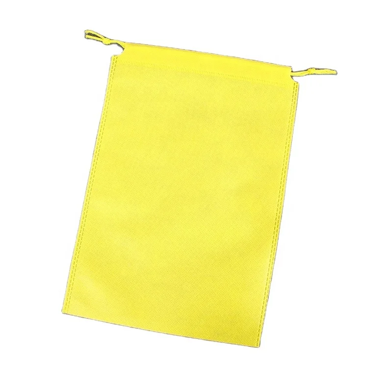 

39*25 Customized logo dust bag drawstring packaging cloth bag drawstring double string drawstring bag, Black/white/yellow