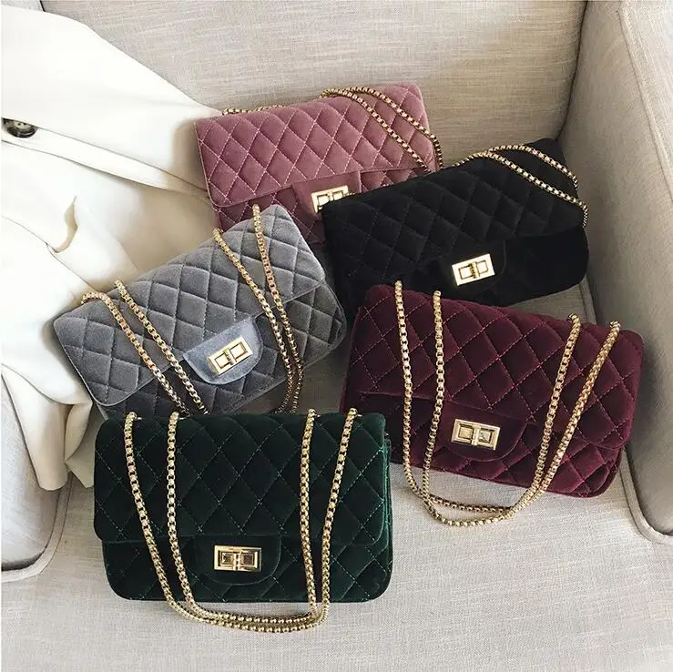 

Latest style ladies small square chain purses women bags vintage luxury handbags for women, 8 color