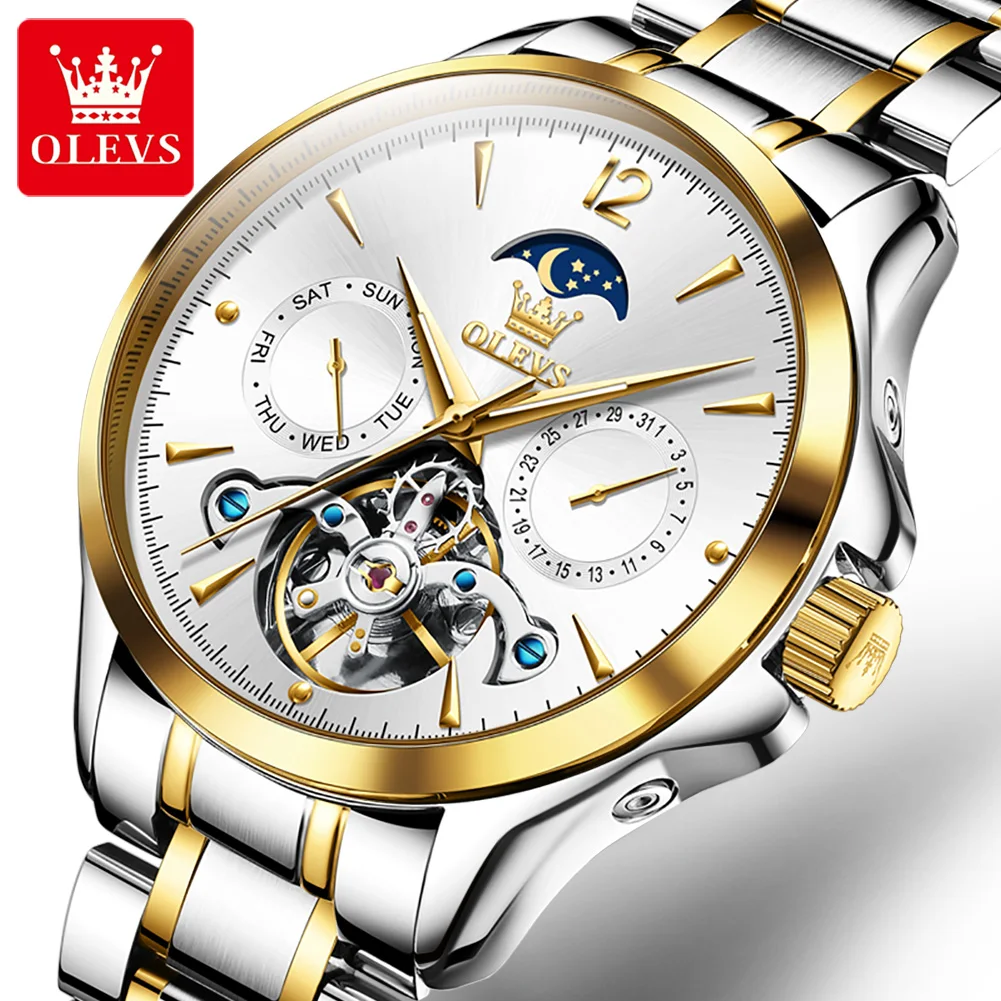 

OLEVS 6663 OEM custom design relojes tourbillon watches automatic movement Mechanical luxury watch mens wrist watch