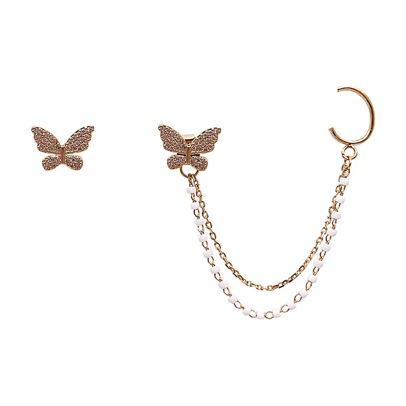 

Customizable Bellona OEM Ohrringe Personalised Elegant Butterfly Small Bead Dangling Long Earrings, Picture shown