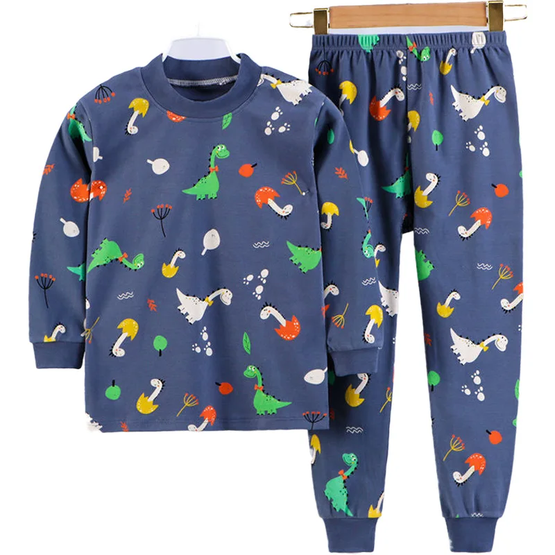 

Hot sale 100% cotton cartoon cute fun children's pajamas two-piece suit