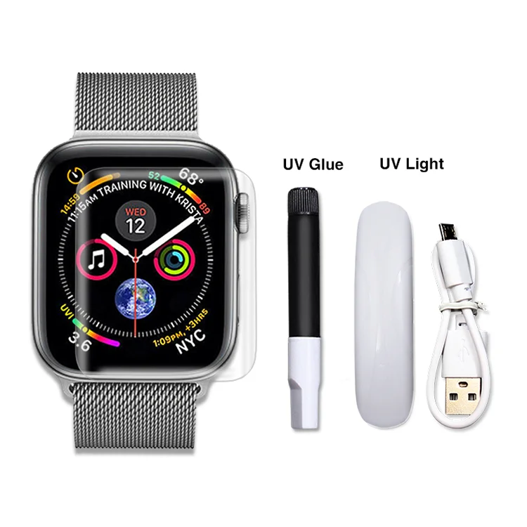 Apple watch уф. Стекло для Apple watch 44 mm UV Glue. Стекло на эпл вотч 44мм. Защитное стекло Apple watch Full Glue. Curved Glass UV Apple watch.