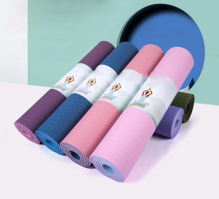 

2021 TPE Yoga Mat Anti-Skid And Non Slip Soft Customized Fitness Yoga Mat, 5colors
