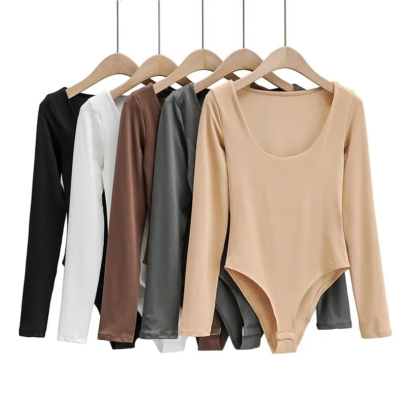 

Sexy elastic square collar conjoined coat female spring new long sleeves tight t-shirts render restoring ancient ways, Picture