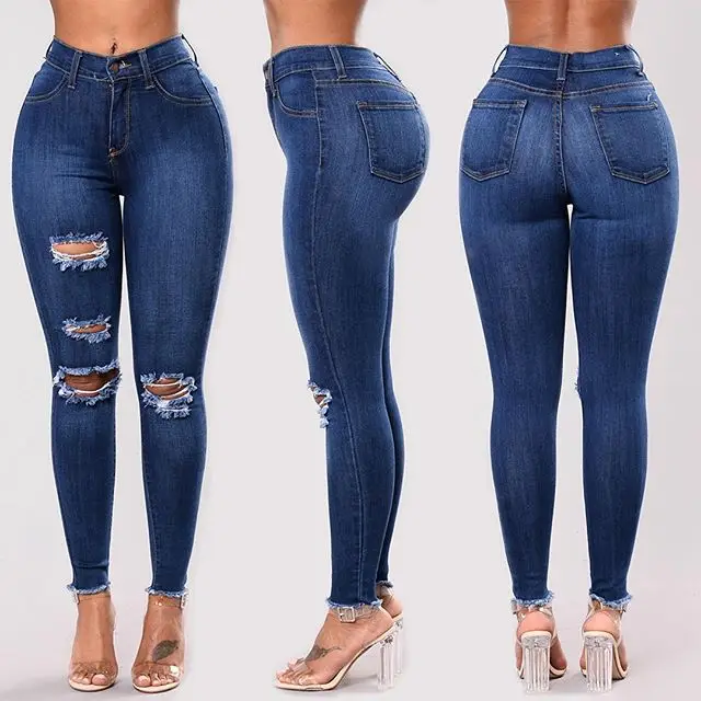 

2021 new women's fashion street Slim Skinny Jeans