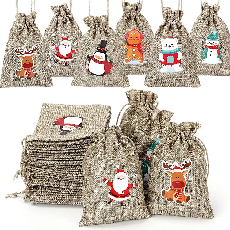 

Hot selling 2021 fashion reusable gift give away promotional drawstring burlap bags mini jute christmas bag, Yellow,white ,black,orange,blue,red