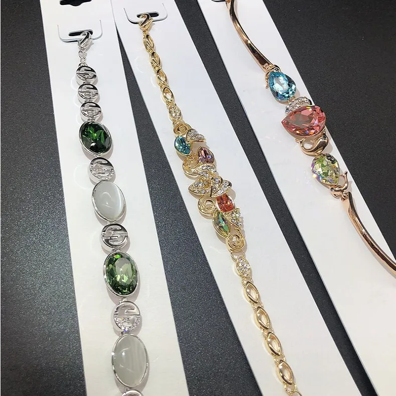 

Latest Simple stainless steel bracelets and zircon with flower bracelet jewelry