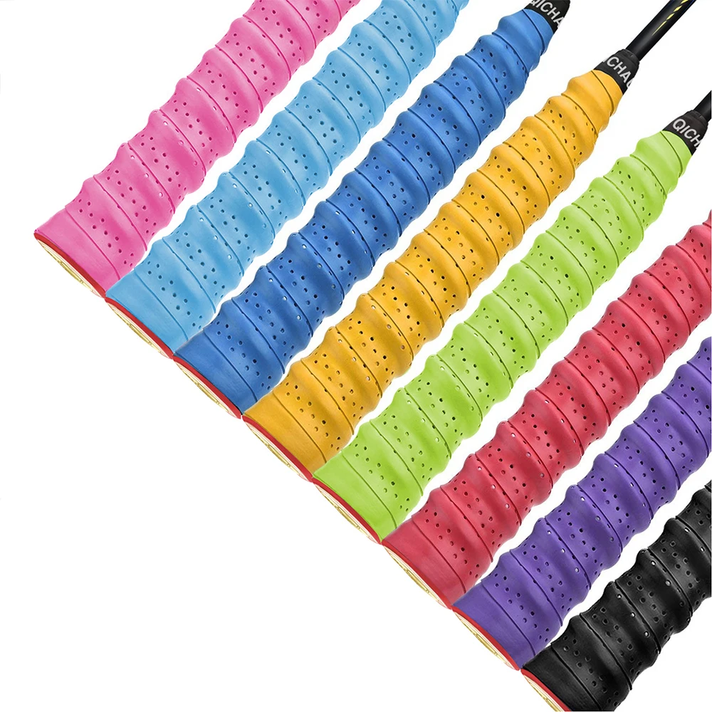 

Popular colorful foam strip sweat absorption breathable PU over grips for badminton rackets