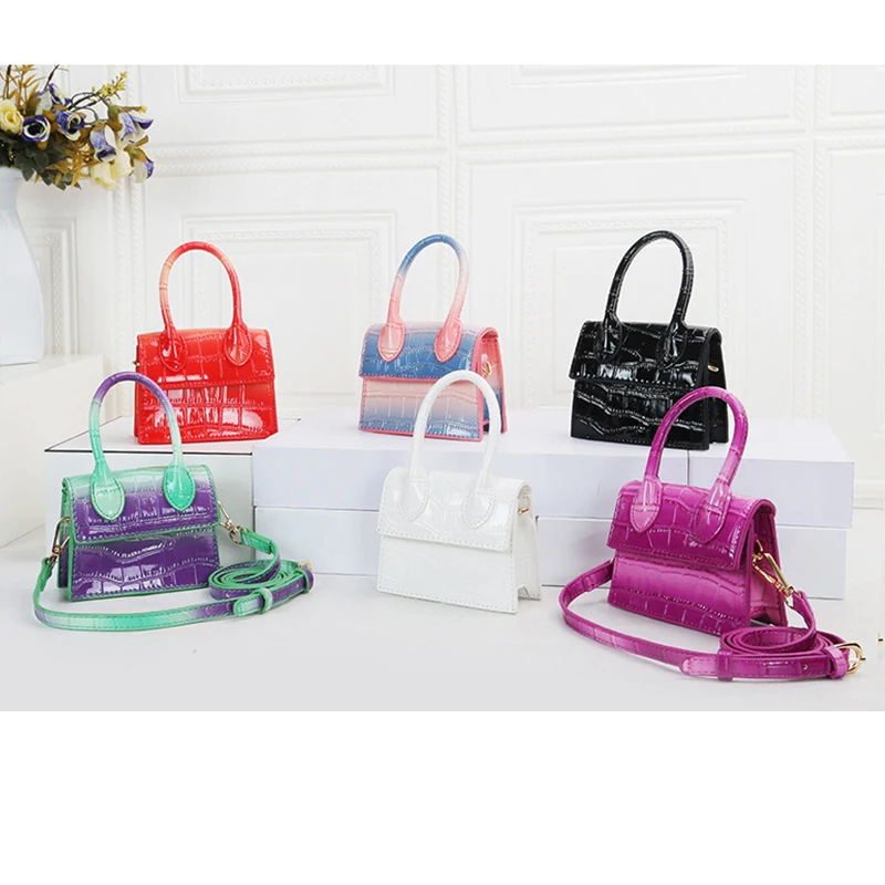 

2021 Korean mini colorful handbag messenger crossbody bag for girls, 6 color