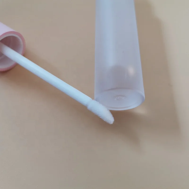 
Wholesale 5 ML pink lid lip gloss container matte white private label lip gloss tube customs lip gloss packaging with pink top 