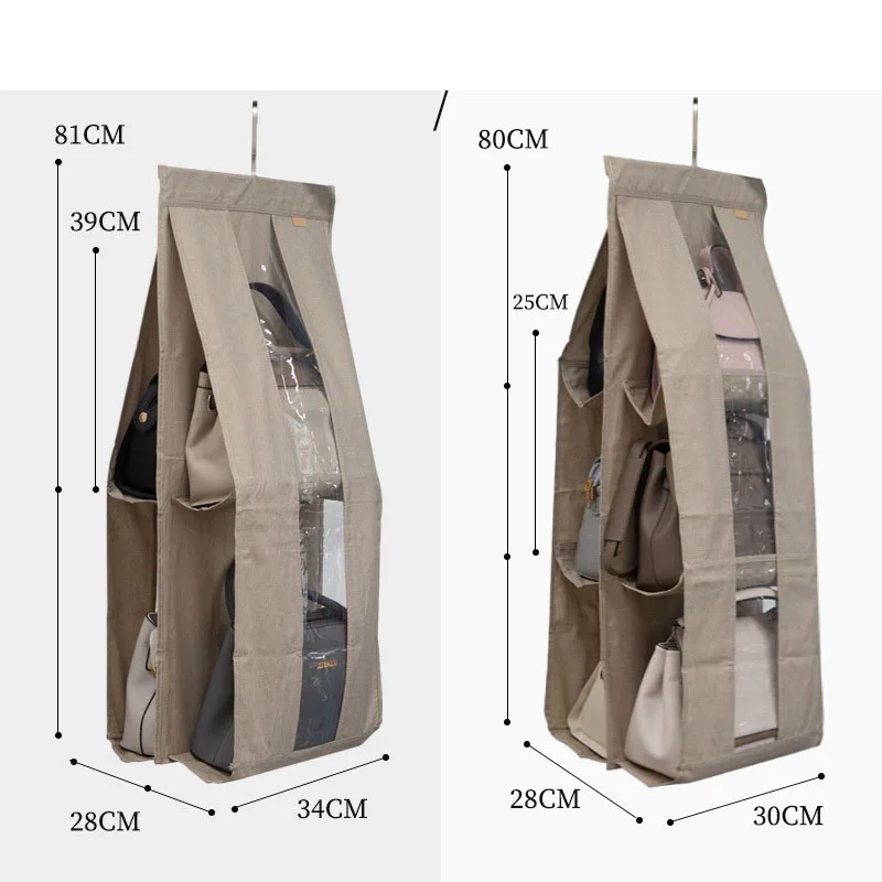 

Handbag storage household saving space hanging handbag storage bag magic device dust handbag organizer storage clear