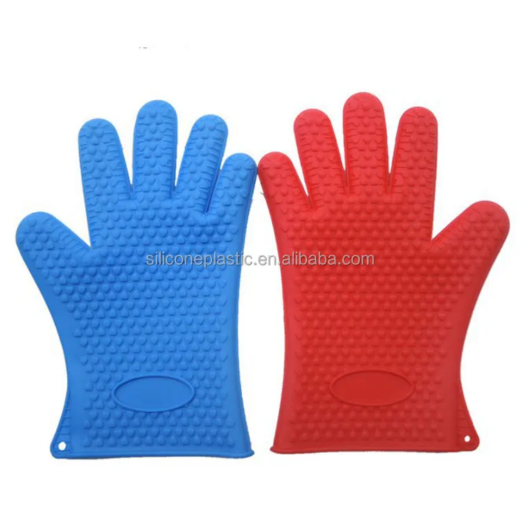 

China factory custom heat resistant silicone pot holder hot sale kitchen rubber glovers, Customized color