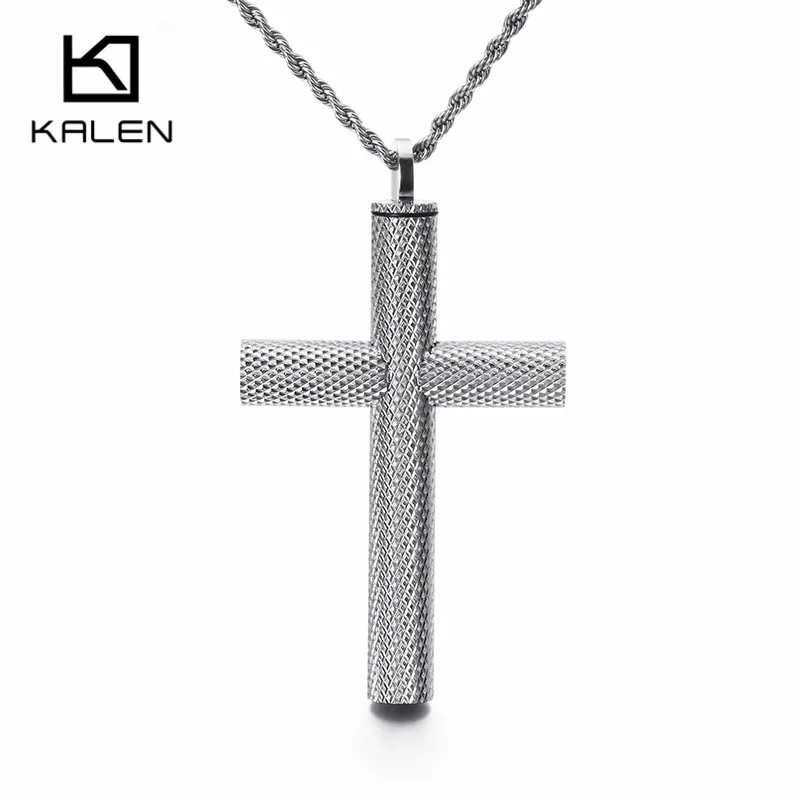 

KALEN Fashion Stainless Steel Silver Cross Pendant For Men