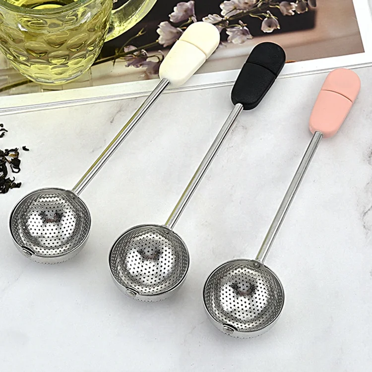 

Stainless Steel Ball Type Tea Brewing Steeper Twisting Tea Infuser Filter with Handle 360 Rotation