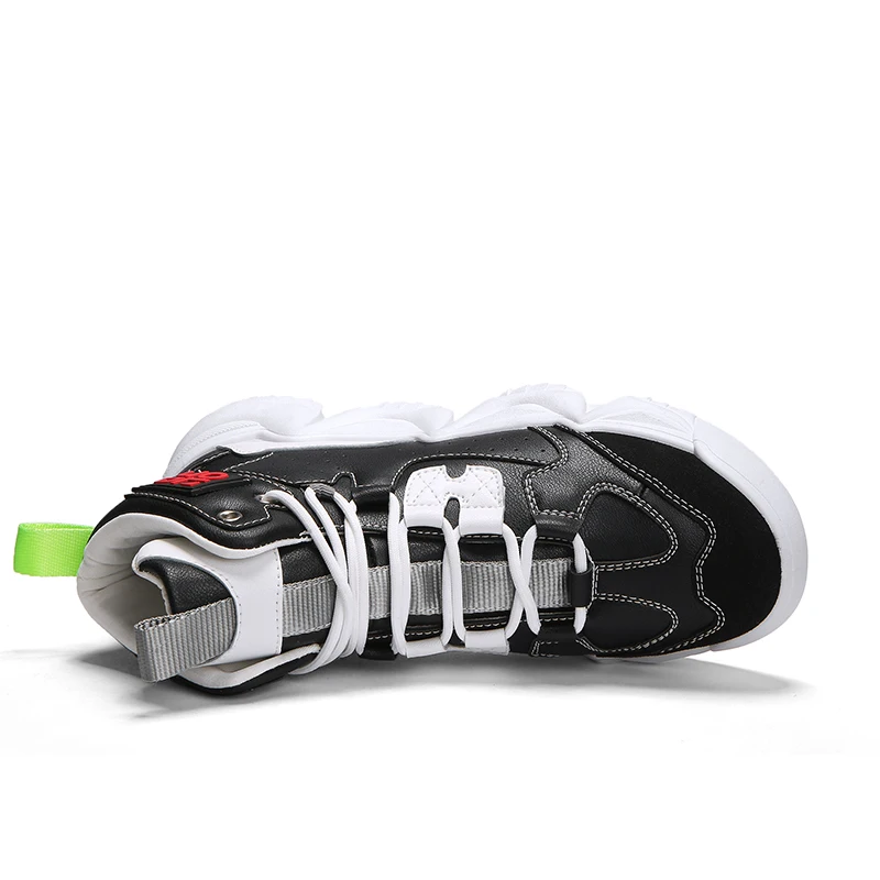 
Custom Brand Cheap 2019 New High Top Fashion Sneaker For Men Leather Upper Breathable Walking Shoes Thick Bottom L-1571 