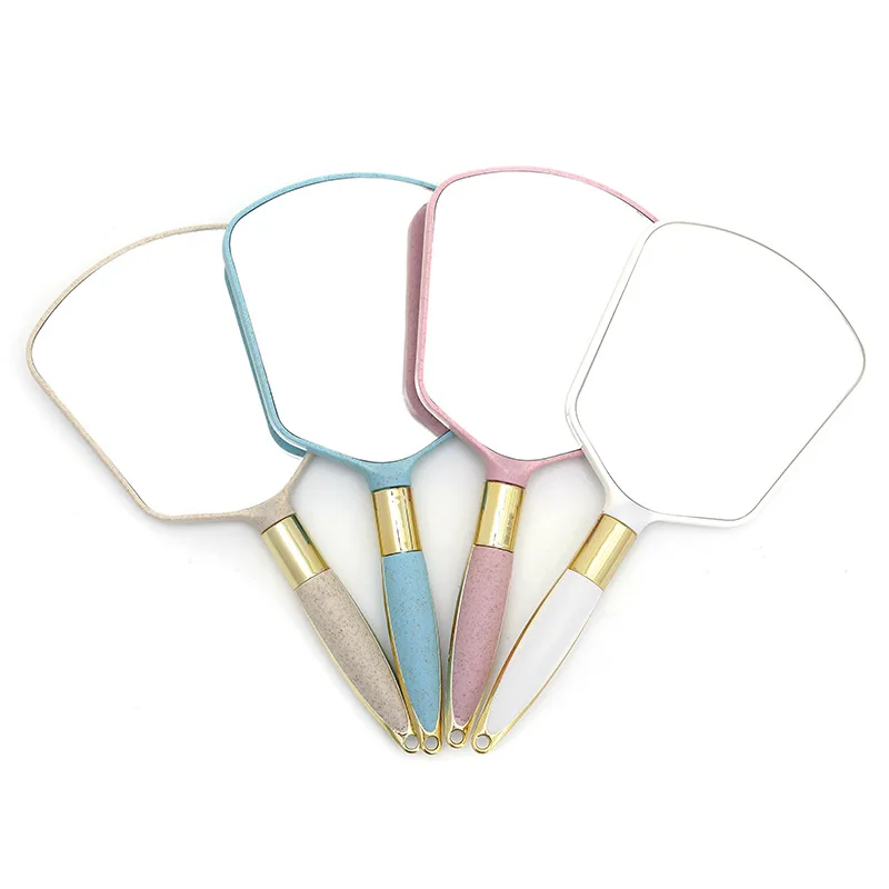 

HMU 2022 Cheap low moq travel wholesale plastic square glossy makeup hand mirror handheld mirror