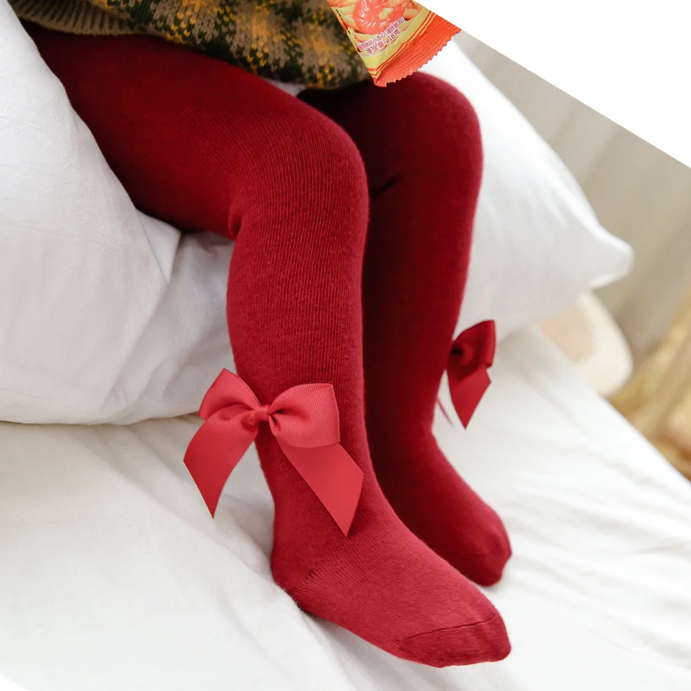 

2021 New Autumn Winter Newborn Cotton Cute Long Baby Socks Girls Bow Leggings Pantyhose Toddler Kids Socks, 5 colors