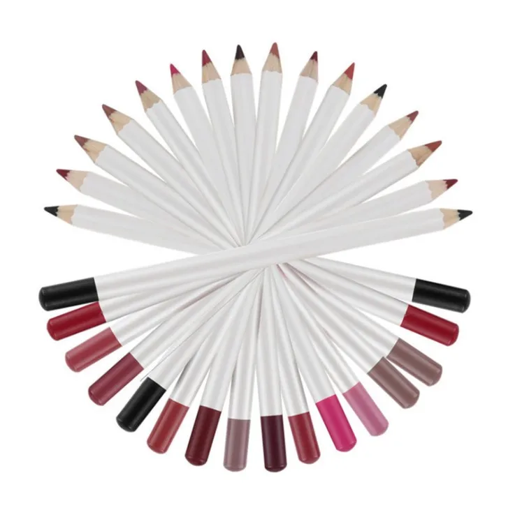 

2021 hot product waterproof lip liner creamy matte wooden pencil lipliner no logo high quality lip liner