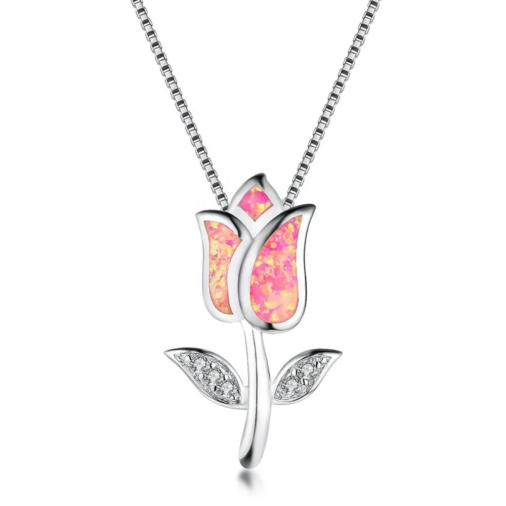 

Romantic women's exquisite 27mm rose opal necklace for Valentine's Day gifts