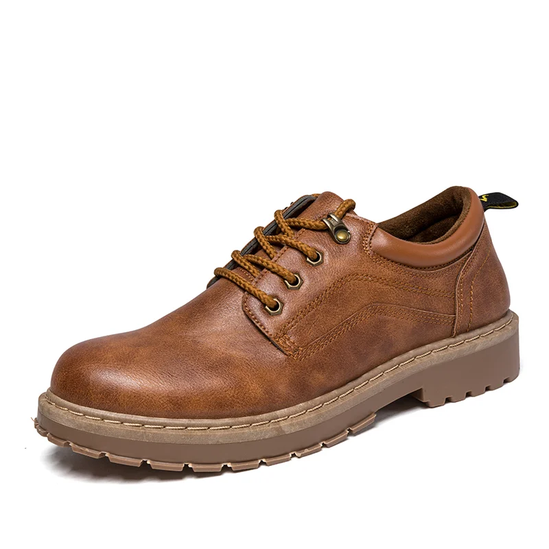 

Wholesale New Trend British Tooling Shoes Casual Low-top Waterproof Non-slip Low-top Men's Business Shoes