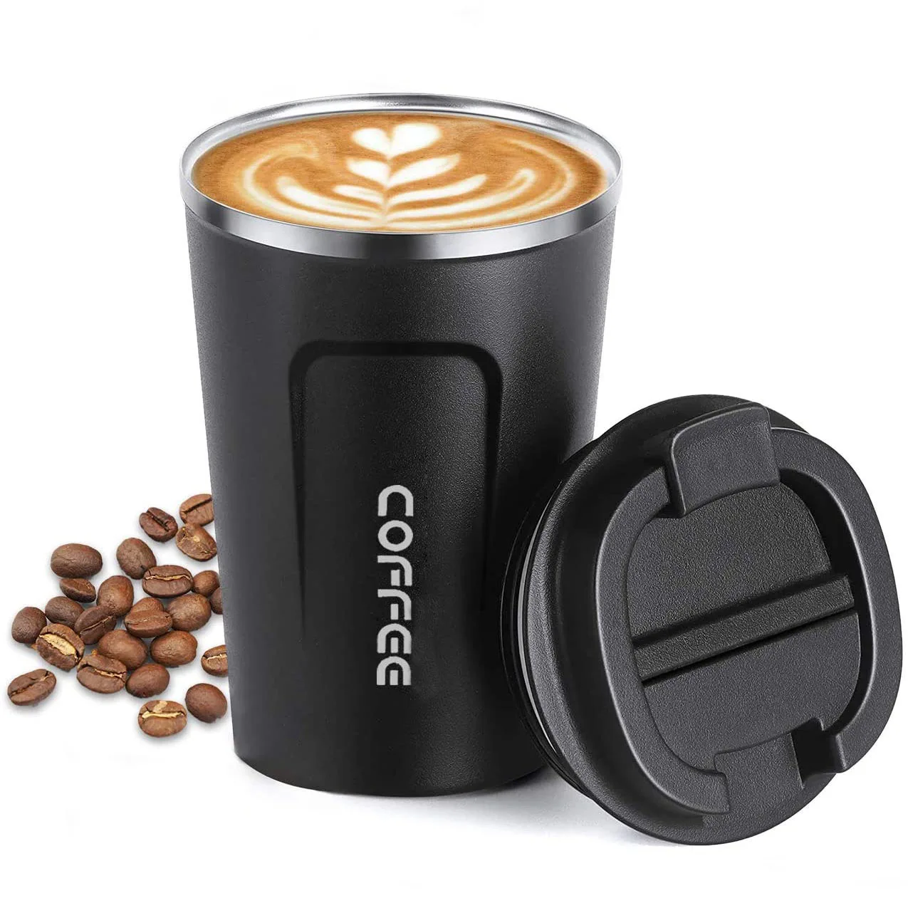 

Custom British Coffee Tea Leakproof Lid Vacuum Insulation Double Wall Water Bottle Stainless Steel Travel Mug Tumbler Coffee Cup, Black,customization