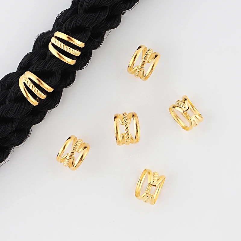 

1 piece gold loc dreadlock hair rings jewelry accessories for braids, Silver and gold