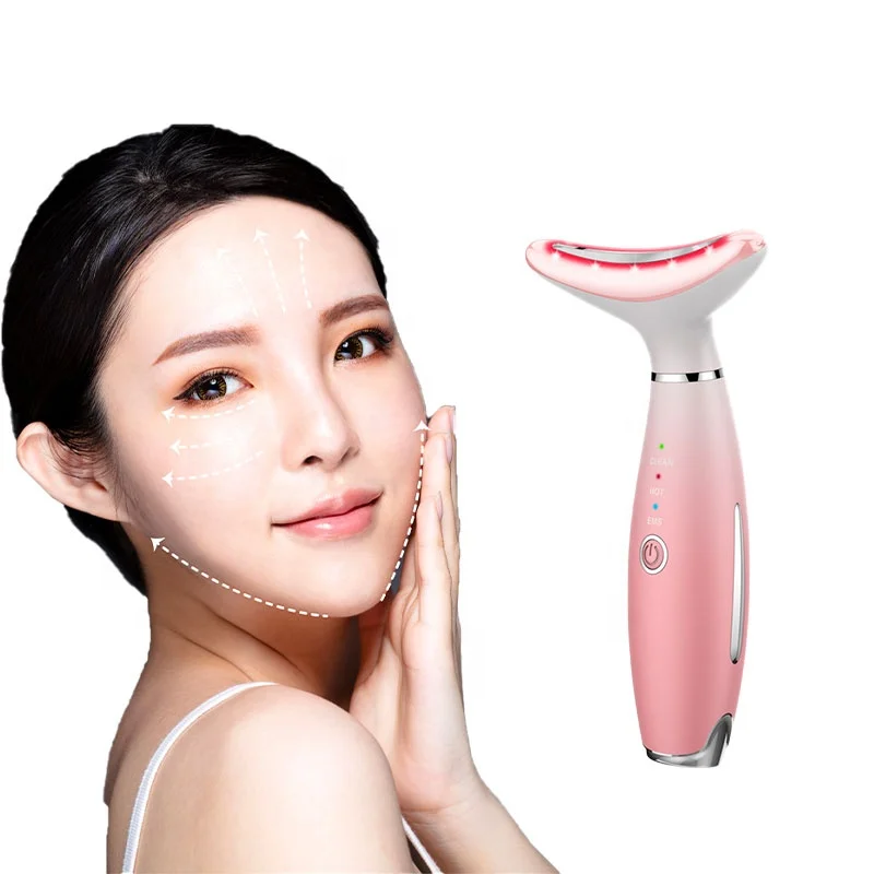 

New 3 Colors LED Photon Therapy Skin Tighten Reduce Double Chin Anti Wrinkle Remove Skin Care Tools Neck Face Beauty Device