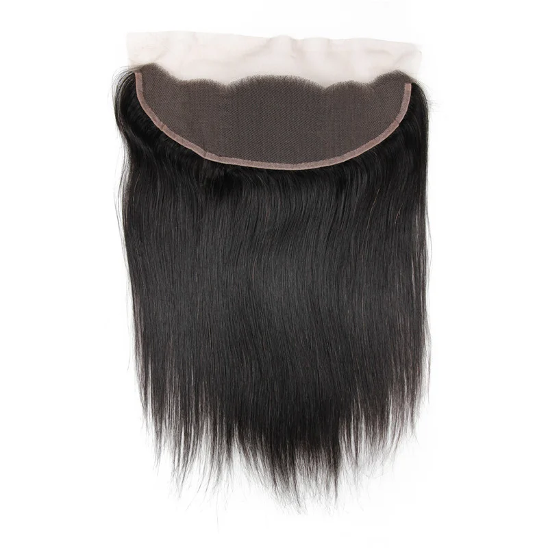 

13x4 HD Swiss & Transparent Lace Frontal 10"-20" Indian Human Hair 9A Grade Straight Weave Natural Black Color Wholesale Price