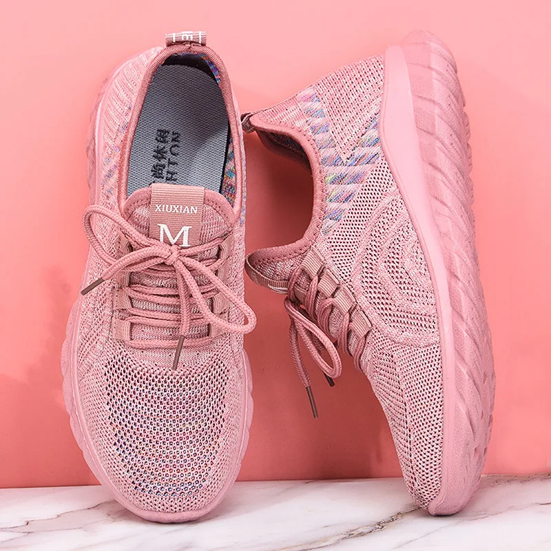 

2021 New Styles Fashion Women Tennis Shoes Sneakers Ladies Running Shoes Breathable Casual Sports Shoes Walking Sneakers, 2 colors