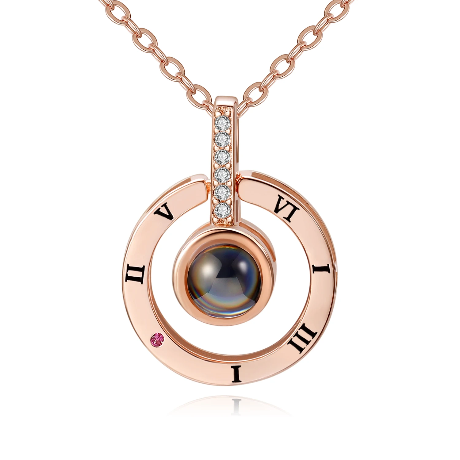 

100 Languages I Love You Women Gold Plated 925 Sterling Silver Jewellery Round Pendant Necklace