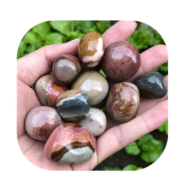 

Bulk wholesale 20-30mm crystals healing stones natural polychrome jasper tumble stones for Decor