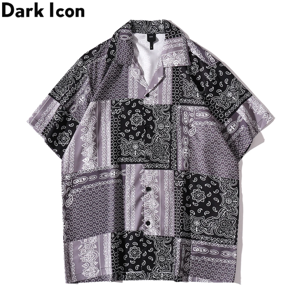 

Bandana Polo Shirt Men Summer Vintage Collar Men's Shirts Hawaiian Shirt, Custom color