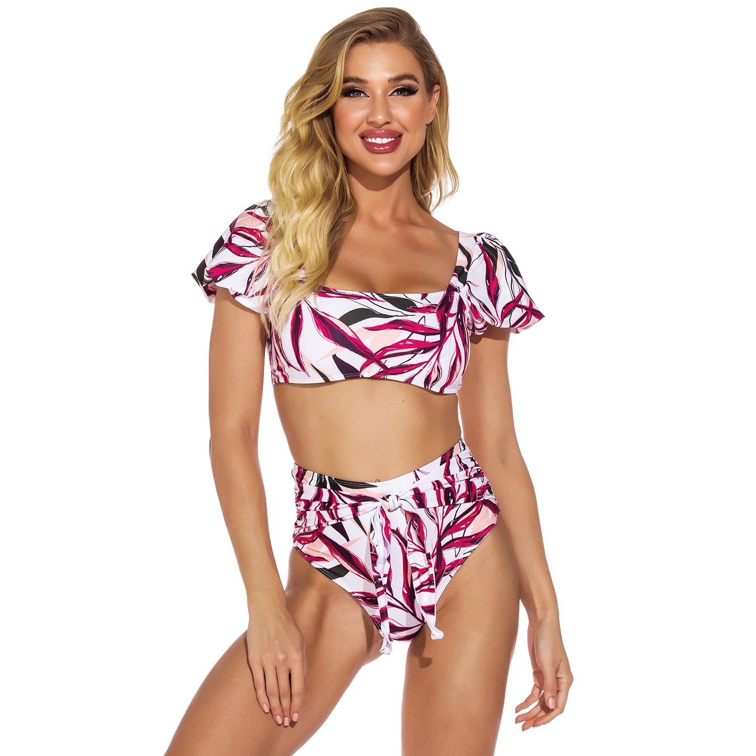 

fashionable swim suit set with sleeve printed swim suit sexy swim suits for women