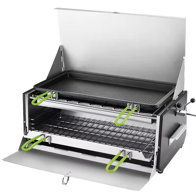 Portable Lightweight Stainless Steel Manual BBQ Oven Outdoor Folding Gas Stove Removable Butane Fuel Camping Hiking Picnics