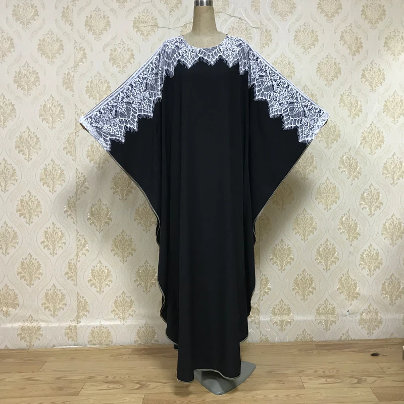 

F832 Women Arab Muslim Open Gown Purfle Loose Flared A Line Swing Dress