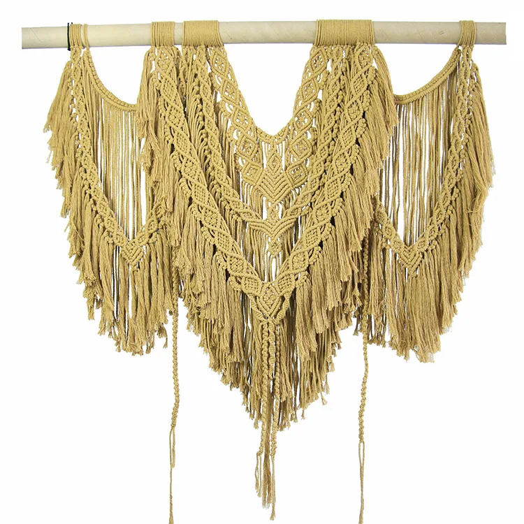

nordic handmade art cotton woven macrame bohemian living room decoration wall big tapestry hanging, White,black,brown or customized
