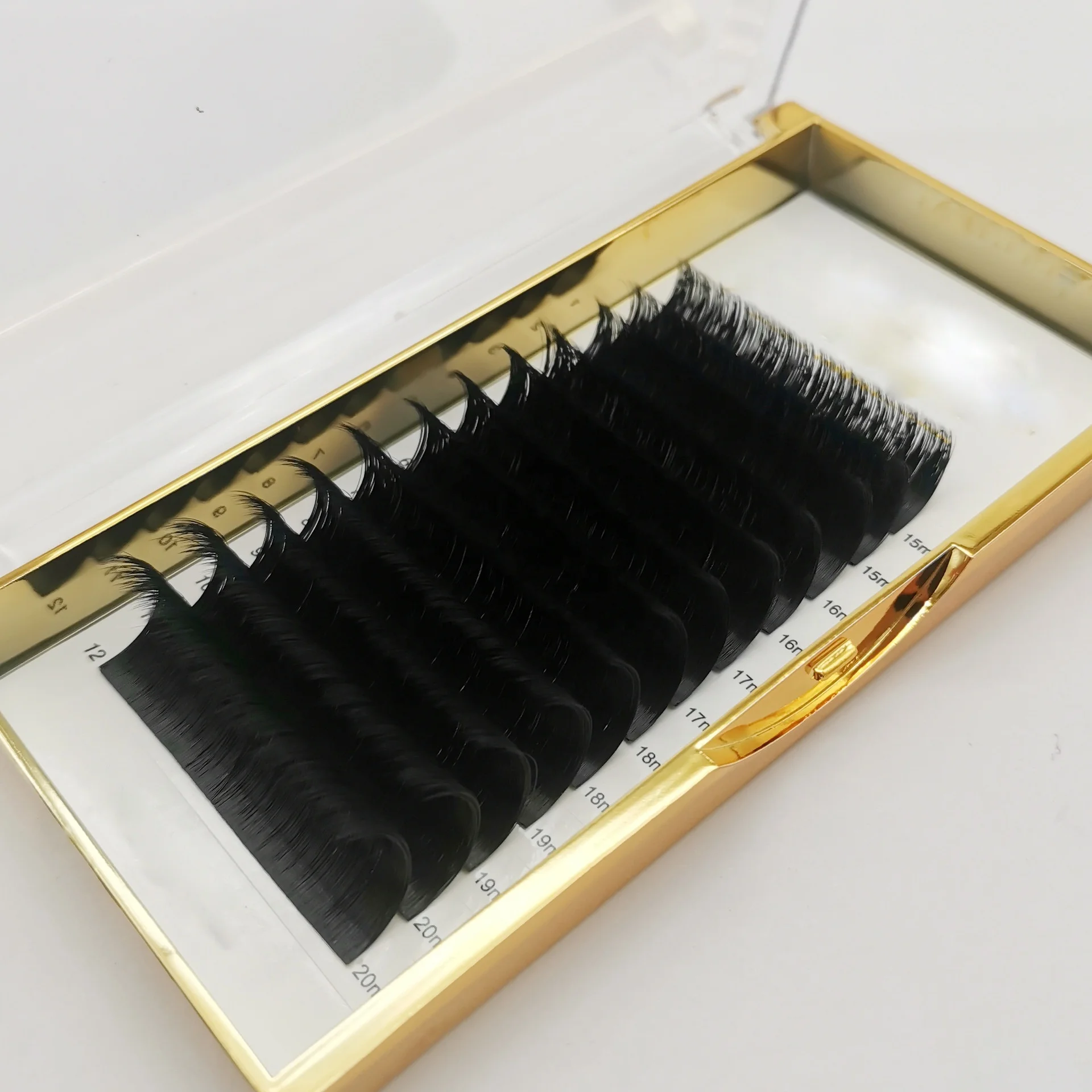 

Wholesale individual j curl eyelash extention kit easy fan eyelashes private label soft lash extension trays, Matte black,glossy black,natural black,colord