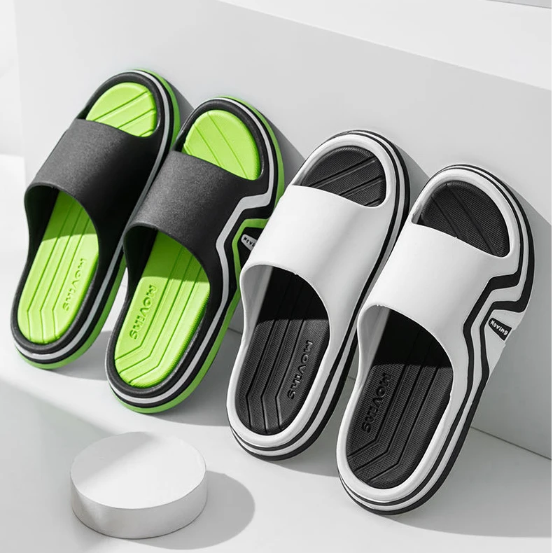 

High Quality PVC Sandals Hot Sale OEM Customized Logo Soft and Comfortable Casual Home Slipper, As the picture shows