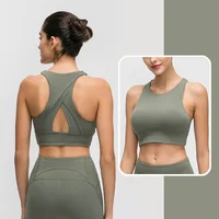 

Hot sale Sexy Fitness Female yoga Sports Bra Custom Eco Friendly Nylon Spandex Dry Fit Sports Bra