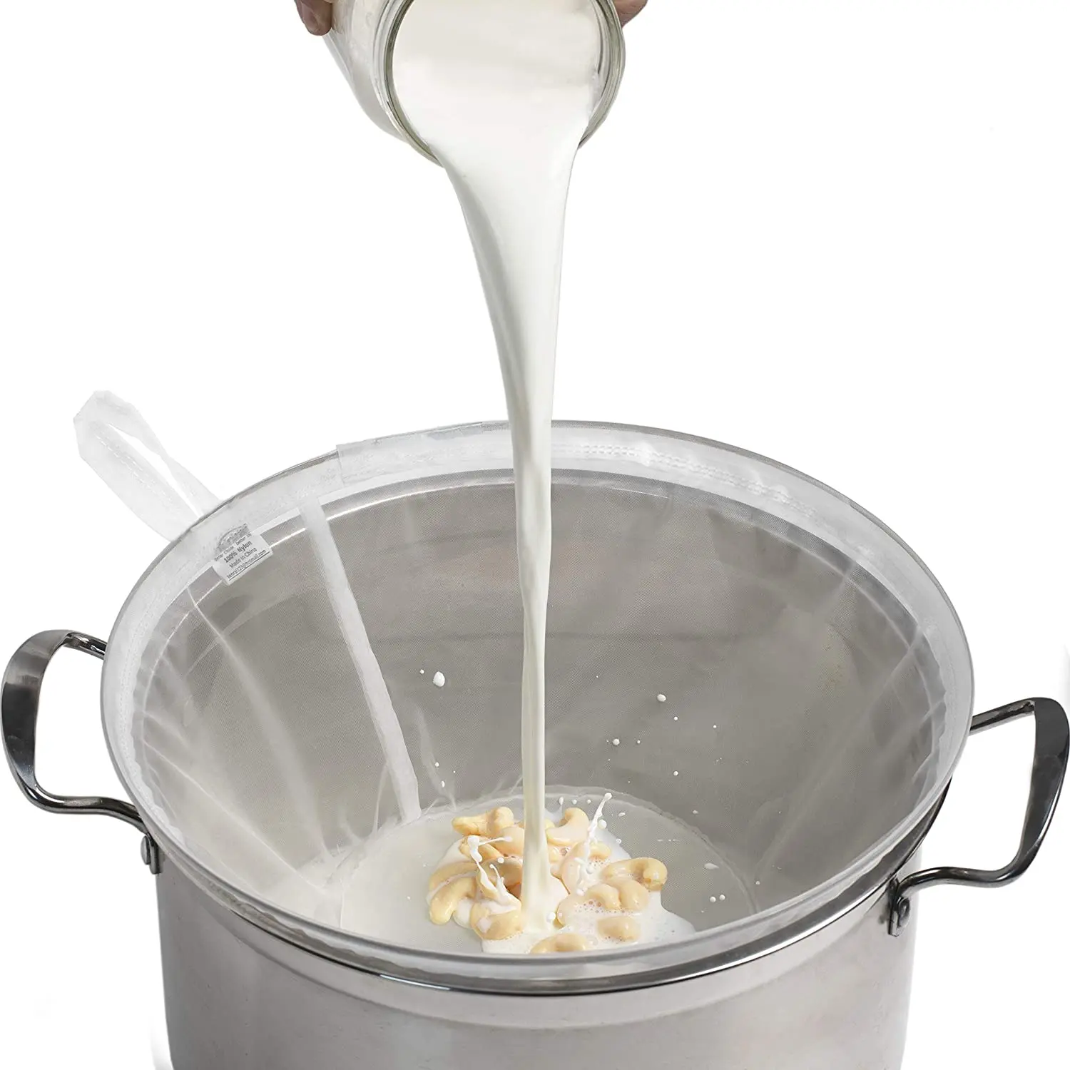 نايلون شبكة مرشح عصير الحليب حقيبة شبكة كيس فلتر حليب الجوز مع الرباط 6