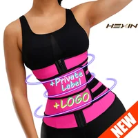 

HEXIN Body Shaper Shapewear Double Compression Trimmers Latex Cincher Slimming Belts Tummy Trimmer Waist Trainer Pink