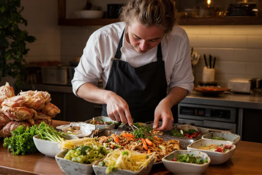 Chef preparing traditional Vietnamese dish at Anise Denver with fresh local ingredients