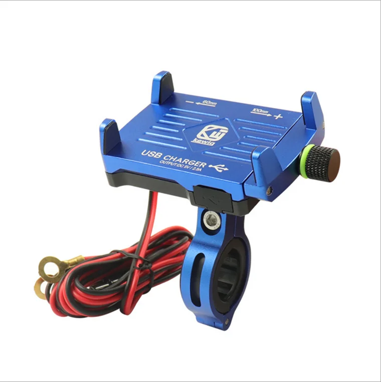 

Blue color universal aluminum smart motorcycle mountain bike mobile phone holder